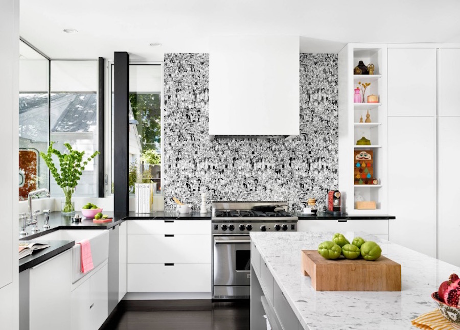 Five Insanely Fun Ways to Wallpaper Your Kitchen white
