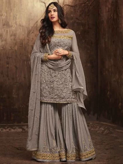 Indian Salwar Kameez & The Fusion Fashion grey