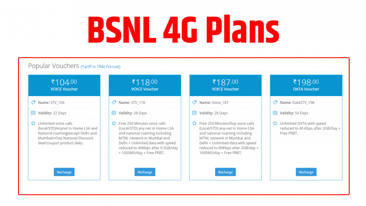 bsnl 4g data plans