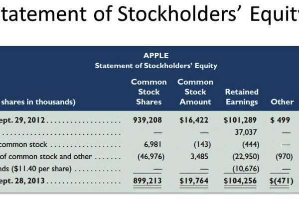 statement of stockholders equity