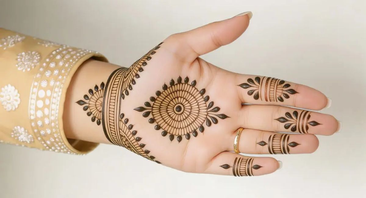 central mandala with finger dots